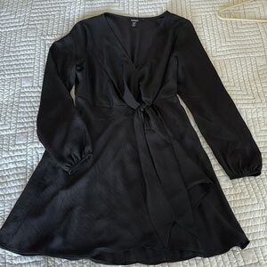 Express Black Satin Wrap Dress 🖤